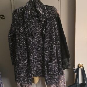 Black and Gray Teddy Jacket. Soft And Very Comfy. Size Med